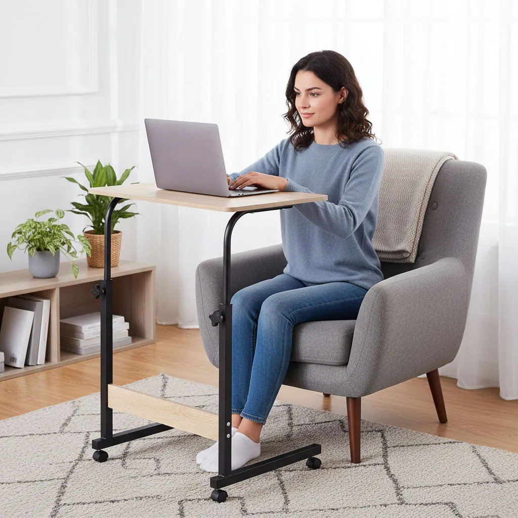 Laptopasztal, ModernHome TH-LD-6-16, világos tölgy – 2. kép Laptopasztal, ModernHome TH-LD-6-16, világos tölgy – 2. kép