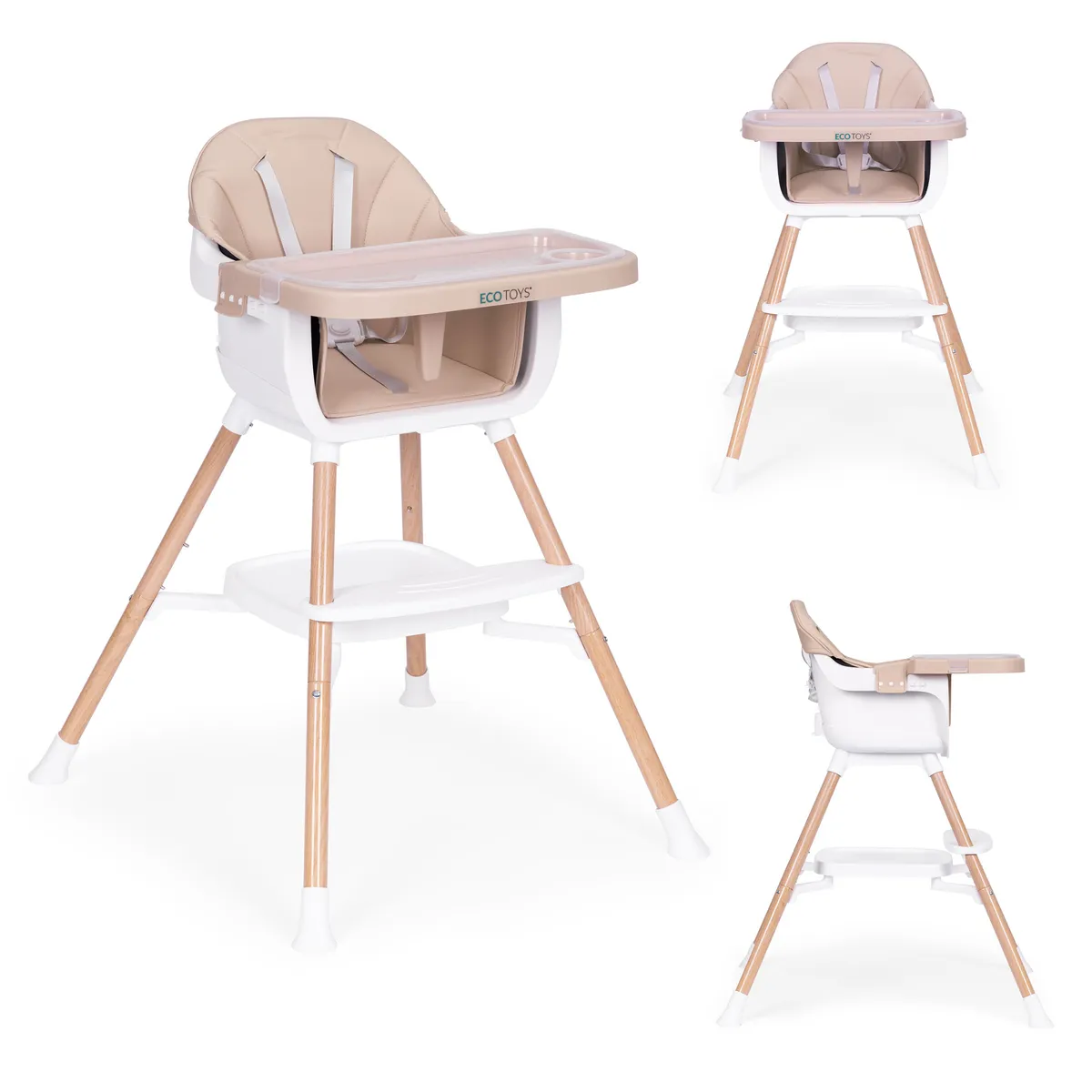 ECOTOYS bézs etetőszék