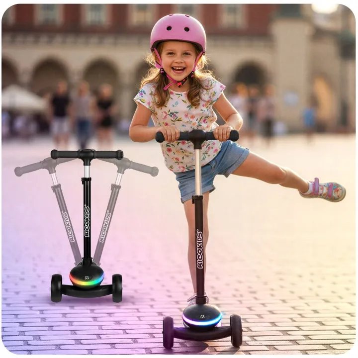 Háromkerekű roller, Ricokids Leddi, fekete – 8. kép Háromkerekű roller, Ricokids Leddi, fekete – 8. kép