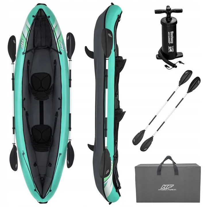 Felfújható kajak, BESTWAY Hydro-Force Ventura X2, türkiz – 3. kép Kajak a vízen