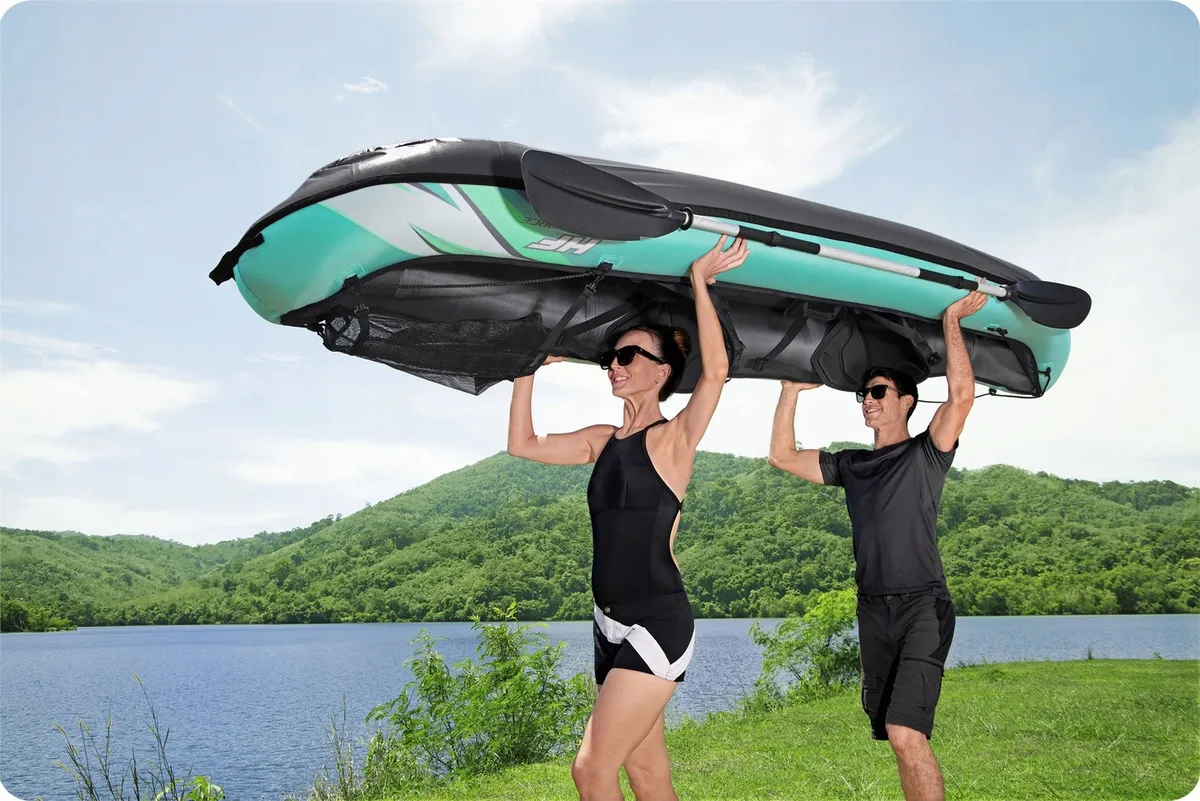 Felfújható kajak, BESTWAY Hydro-Force Ventura X2, türkiz – 10. kép Kajak felülnézetből