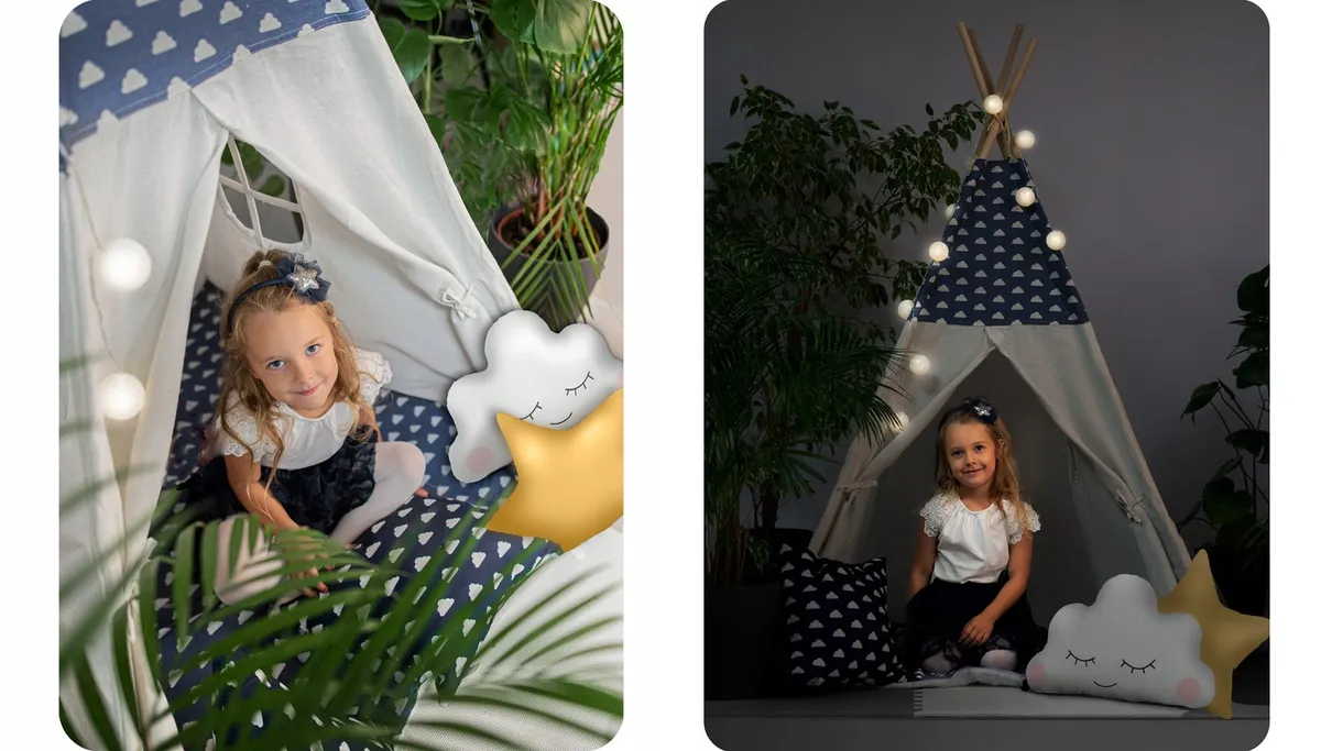 Gyereksátor, Nukido Tipi, fényfüzérrel – 13. kép