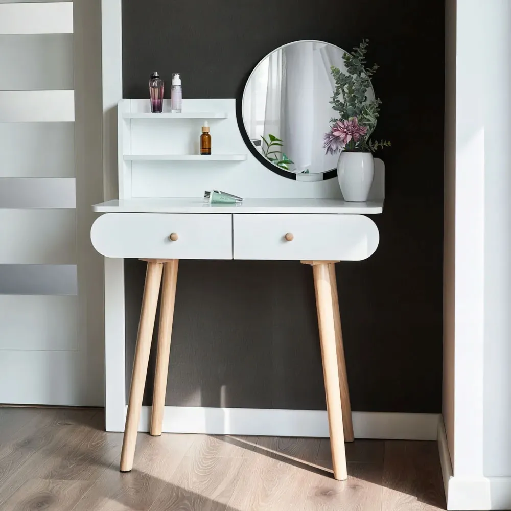 Sminkasztal, ModernHome CHDT05, fehér – 2. kép