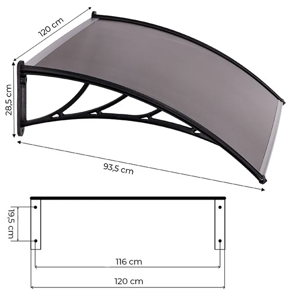 Műanyag előtető, MultiGarden AW-017C-2, 120 x 100 cm – 5. kép Műanyag előtető, MultiGarden AW-017C-2, 120 x 100 cm – 5. kép