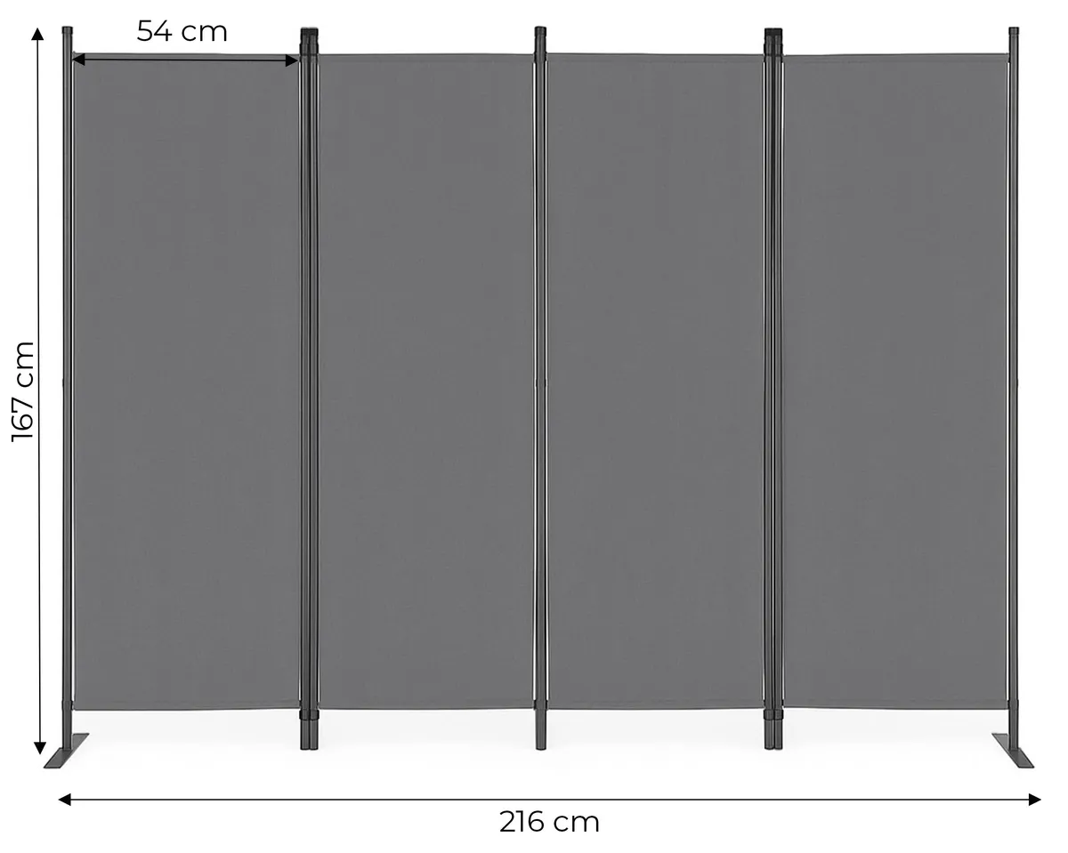 Térelválasztó paraván, MultiGarden AW-022/4TLG, szürke – 6. kép Térelválasztó paraván, MultiGarden AW-022/4TLG, szürke – 6. kép