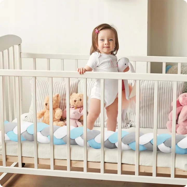 Rácsvédő kiságyba, Ricokids, kék/szürke – 9. kép
