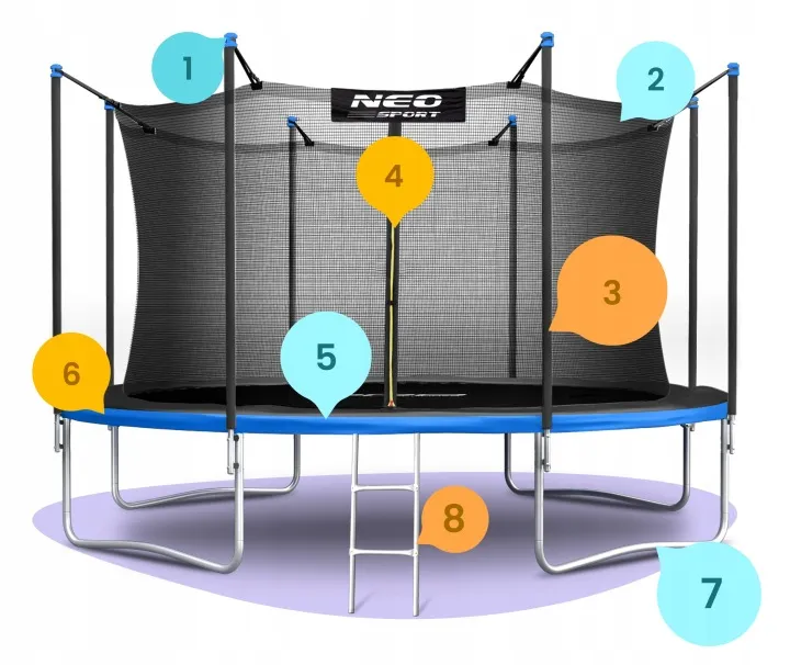 Kerti trambulin, Neo-Sport, fekete/kék – 3. kép Kerti trambulin, Neo-Sport, fekete/kék – 3. kép