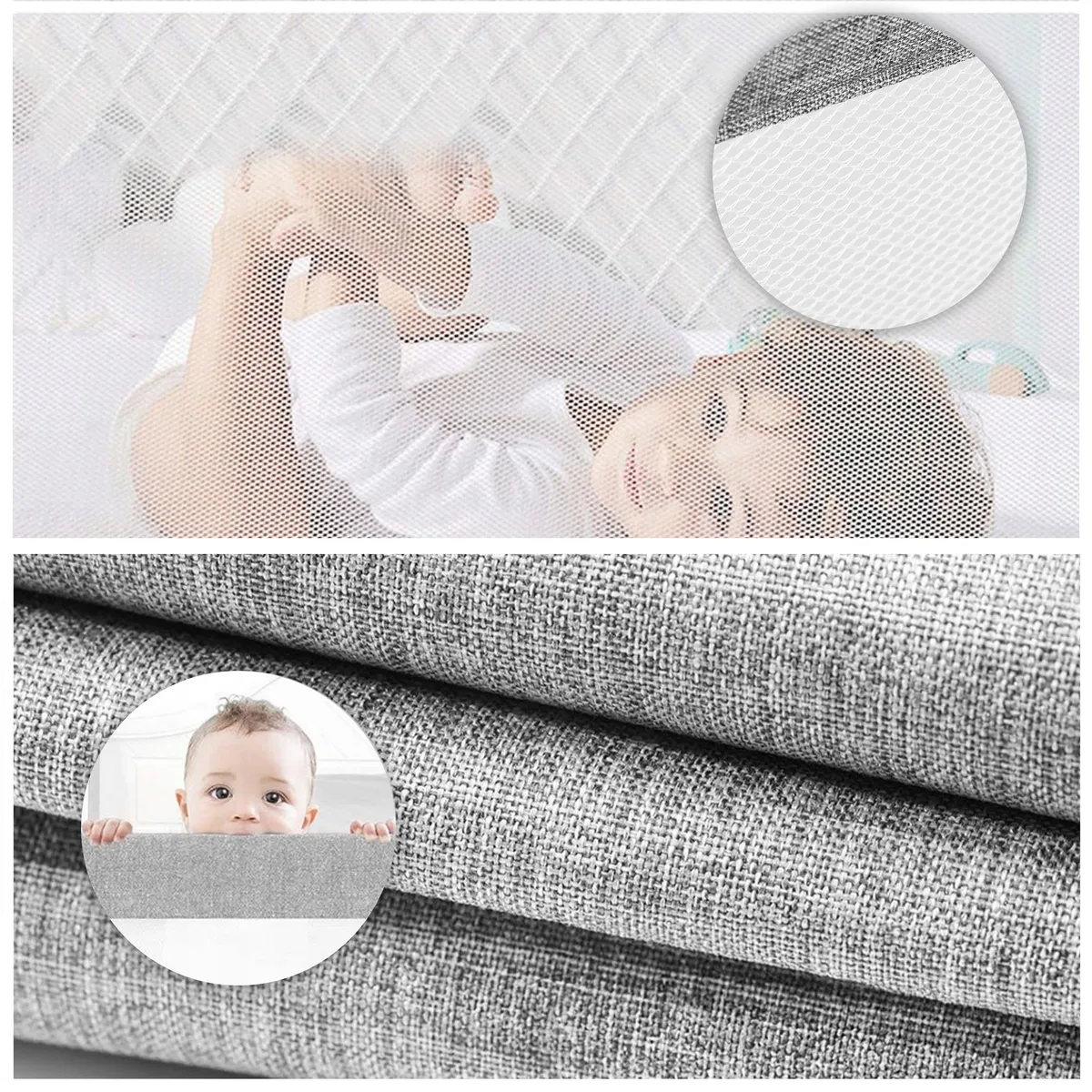 Leesésgátló ágykorlát, ECOTOYS SG-030A-GY, szürke/fehér – 3. kép Leesésgátló ágykorlát, ECOTOYS SG-030A-GY, szürke/fehér – 3. kép