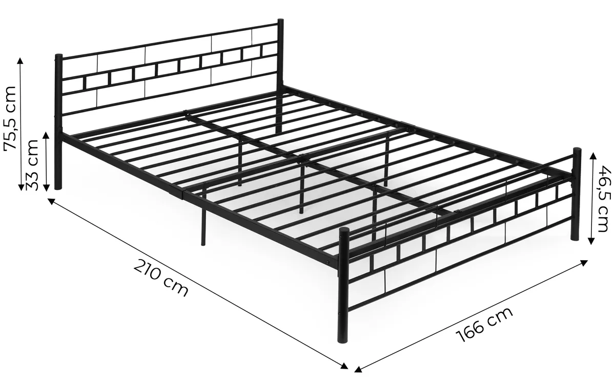 Fém ágykeret, ModernHome DNYSF404B, 160 x 200 – 4. kép