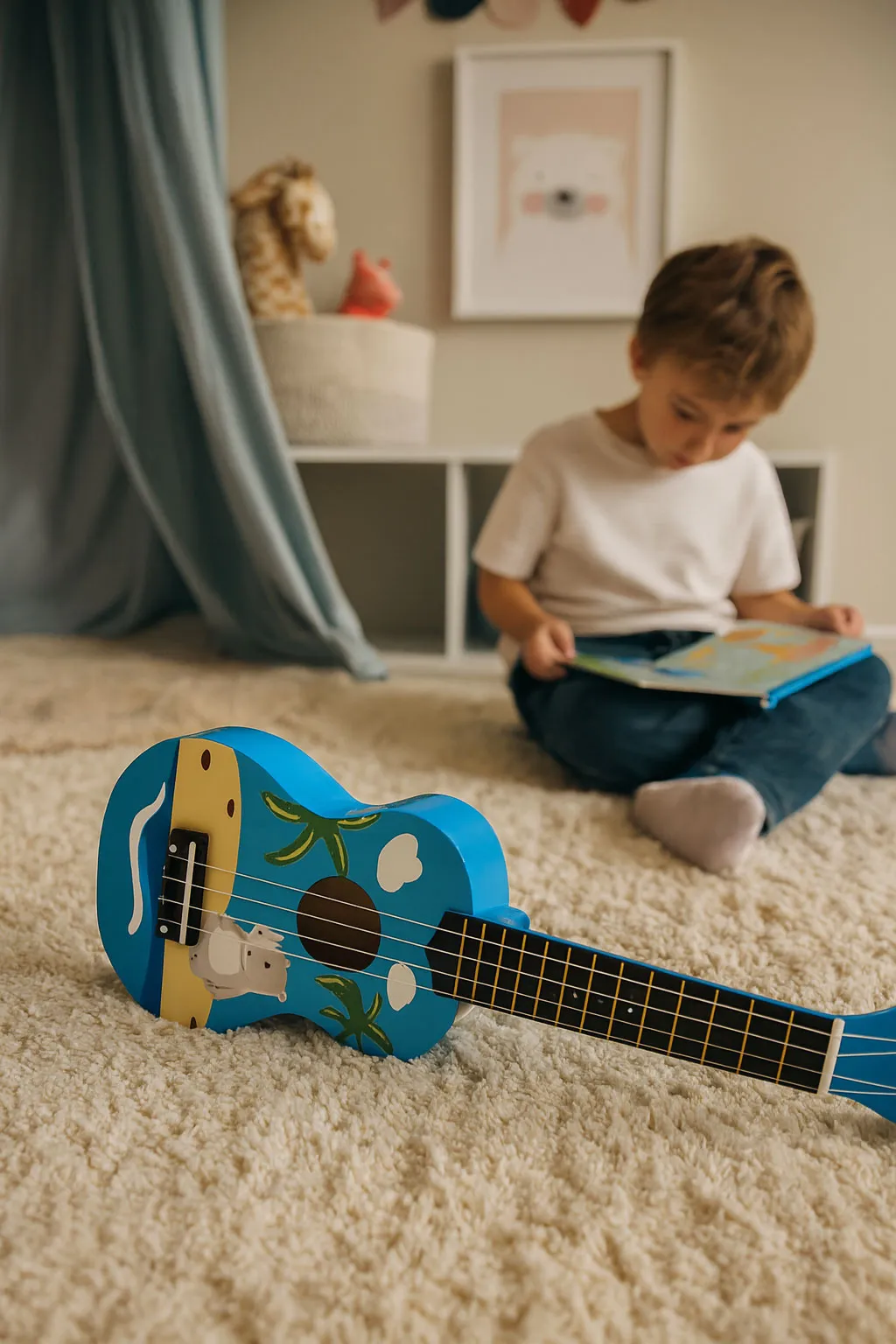 Gyerek ukulele, ECOTOYS MF019H, kék – 2. kép