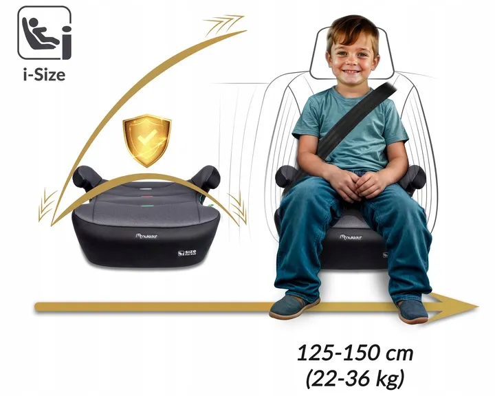 Autós ülésmagasító, Nukido Louis 710201, sötétszürke – 4. kép Isofix rögzítés