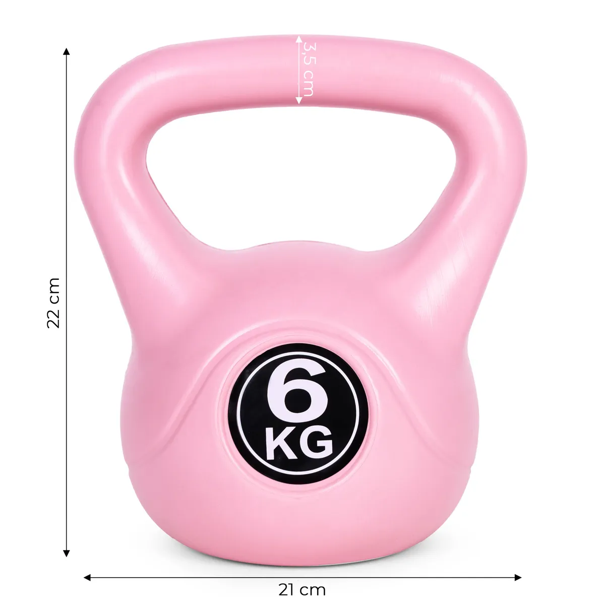 Kettlebell súlyzó, ModernHome CK-6-PK, rózsaszín – 6. kép