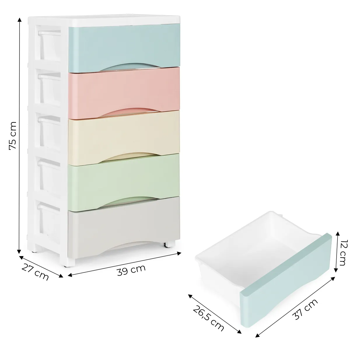 Gurulós tároló, ModernHome PJJCBS0024-05C, 39 x 75 x 27 cm – 5. kép Gurulós tároló, ModernHome PJJCBS0024-05C, 39 x 75 x 27 cm – 5. kép