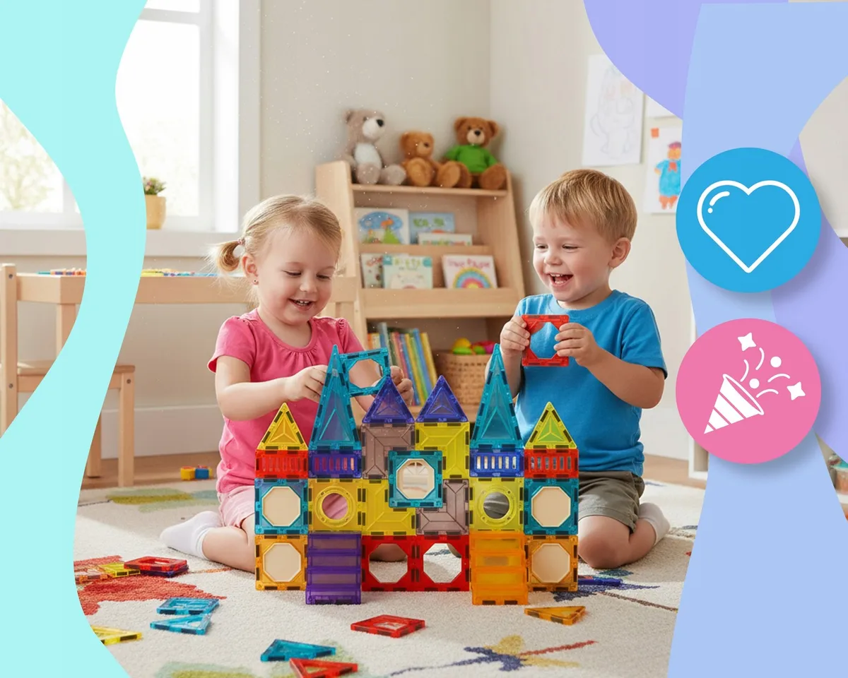 Mágneses játékkészlet, Ricokids RK-782, 71 db – 2. kép Mágneses játékkészlet, Ricokids RK-782, 71 db – 2. kép
