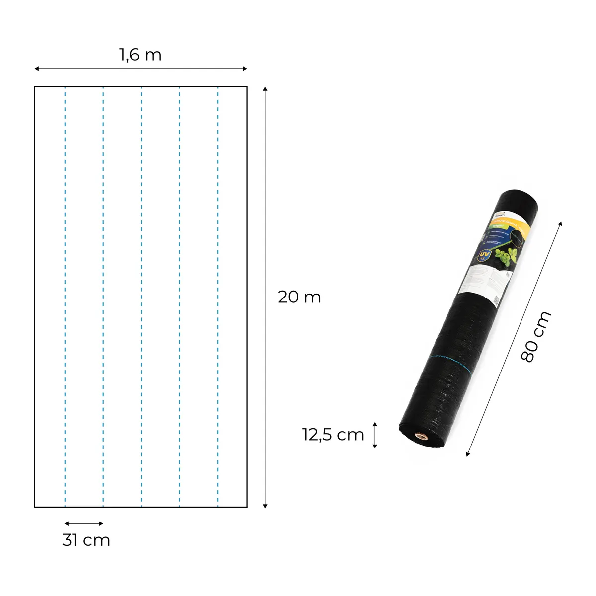 Talajtakaró geotextília, MultiGarden WEED150-S3, 1,6 x 20 m – 6. kép Talajtakaró geotextília, MultiGarden WEED150-S3, 1,6 x 20 m – 6. kép
