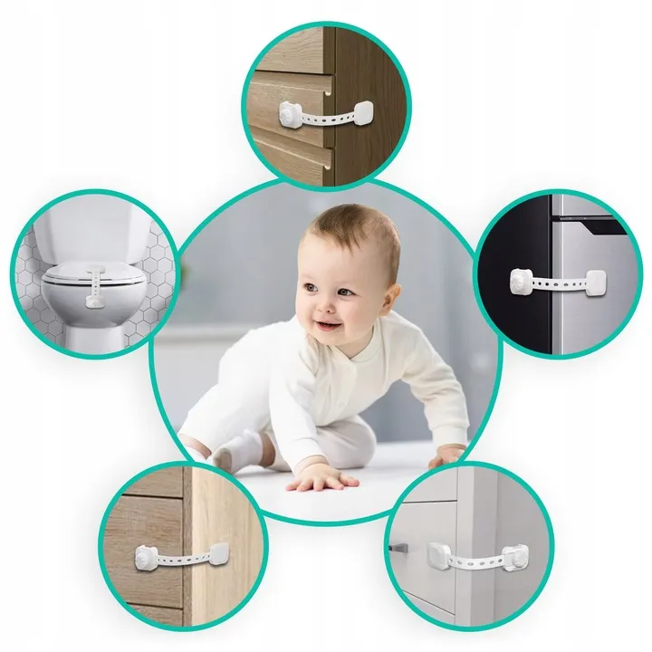 Gyerekzár, Ricokids 798200, fehér – 3. kép Állítható bútorzár