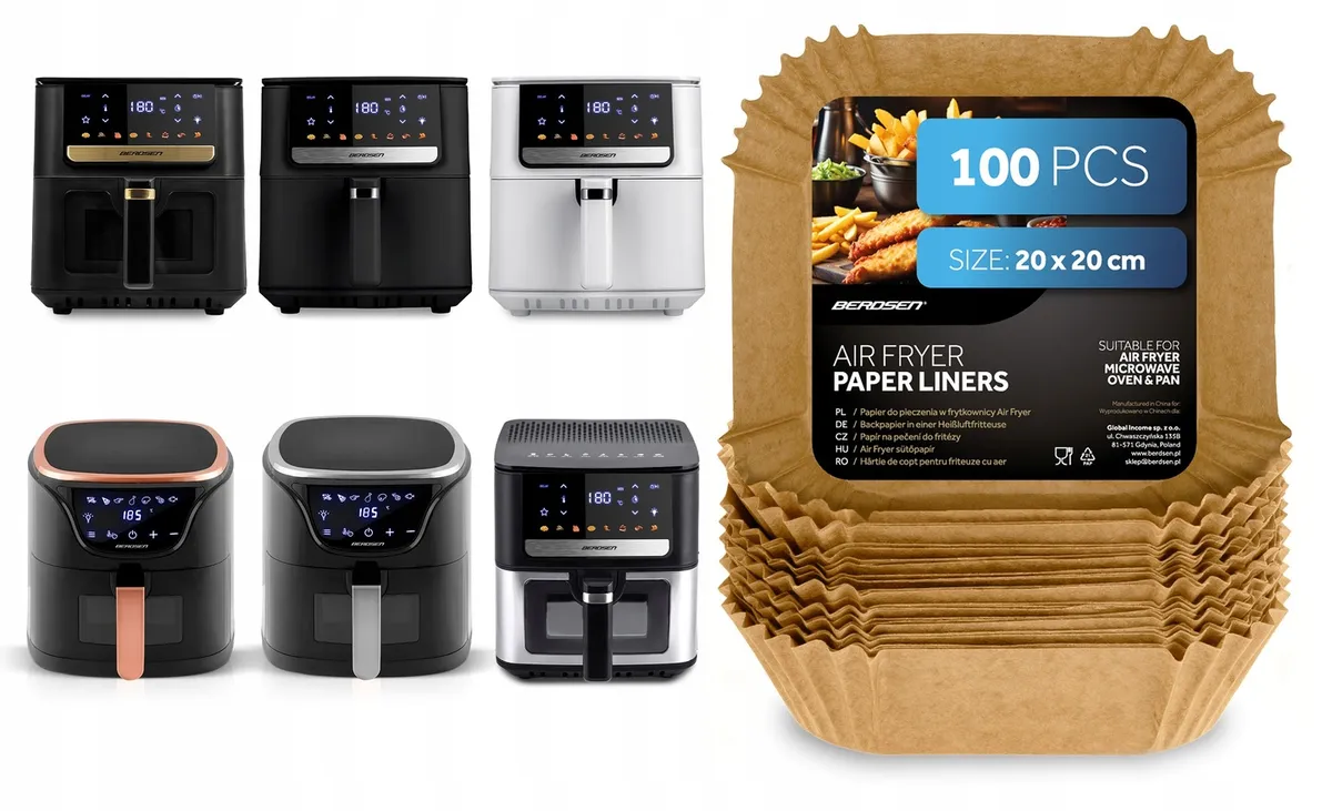 Sütőpapír Air Fryer forrólevegős sütőhöz, Berdsen, 20 x 20 cm – 4. kép Sütőpapír Air Fryer forrólevegős sütőhöz, Berdsen, 20 x 20 cm – 4. kép