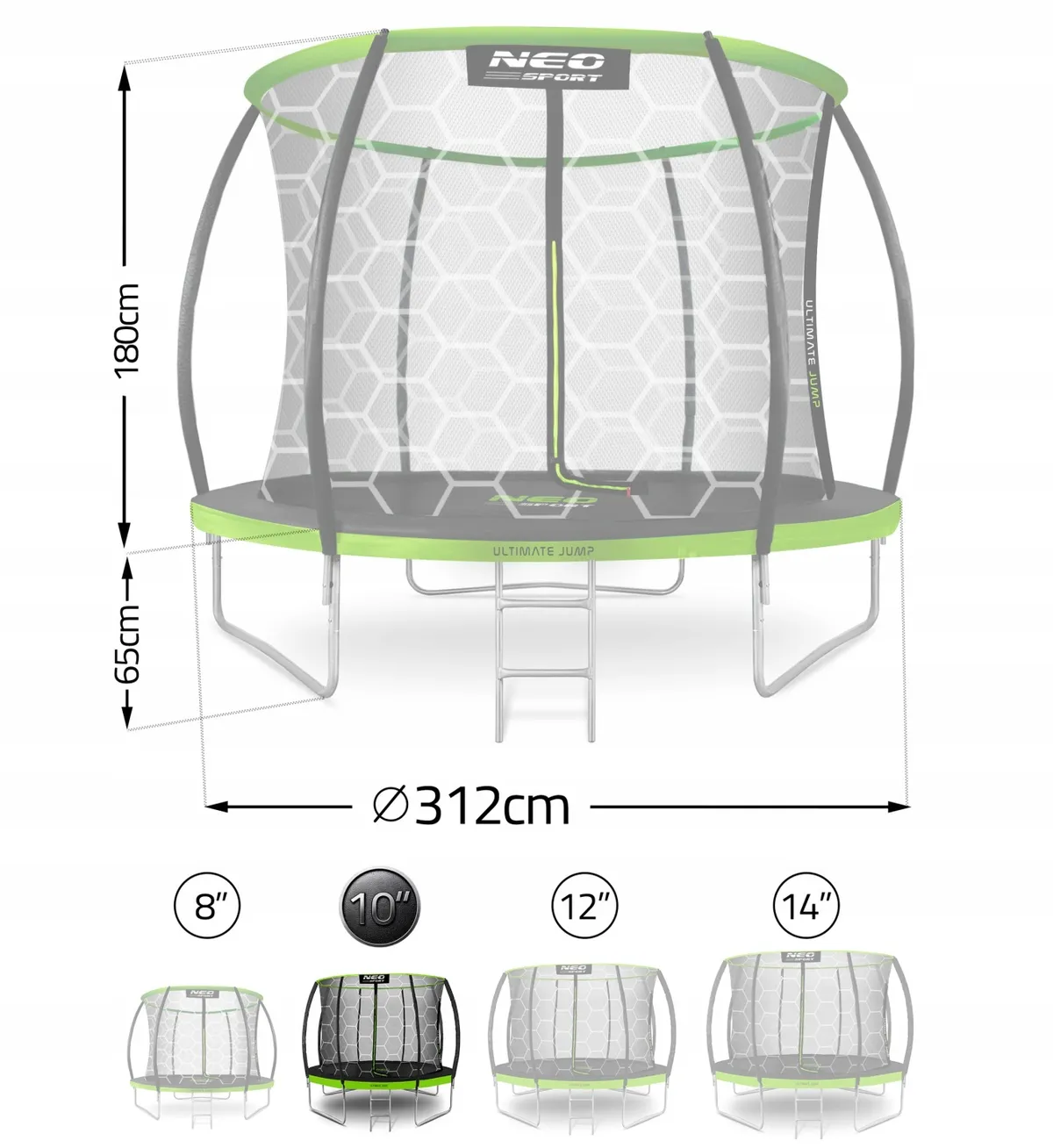 Kerti trambulin, Neo-Sport, fekete/zöld – 11. kép Kerti trambulin, Neo-Sport, fekete/zöld – 11. kép