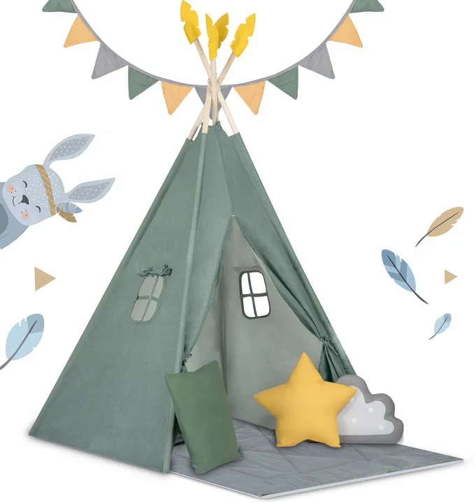 Gyereksátor, Nukido NK-406 Tipi, 116 x 116 x 165 cm – 2. kép Gyereksátor, Nukido NK-406 Tipi, 116 x 116 x 165 cm – 2. kép