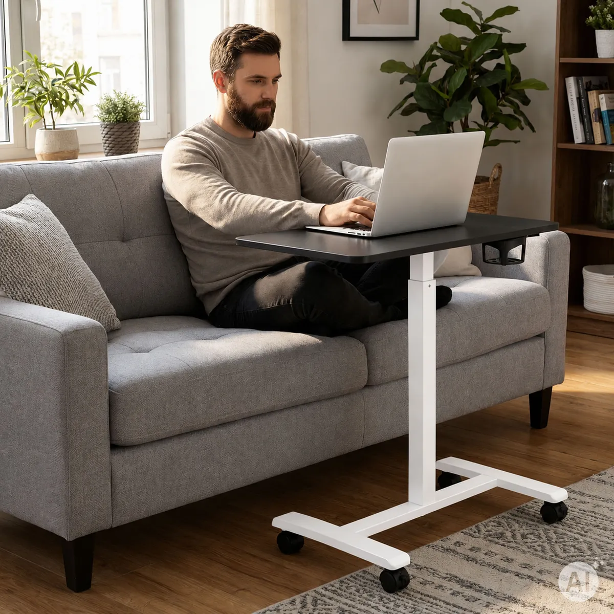 Laptopasztal, ModernHome JNI-PN01-5-1, fekete – 2. kép Laptopasztal, ModernHome JNI-PN01-5-1, fekete – 2. kép