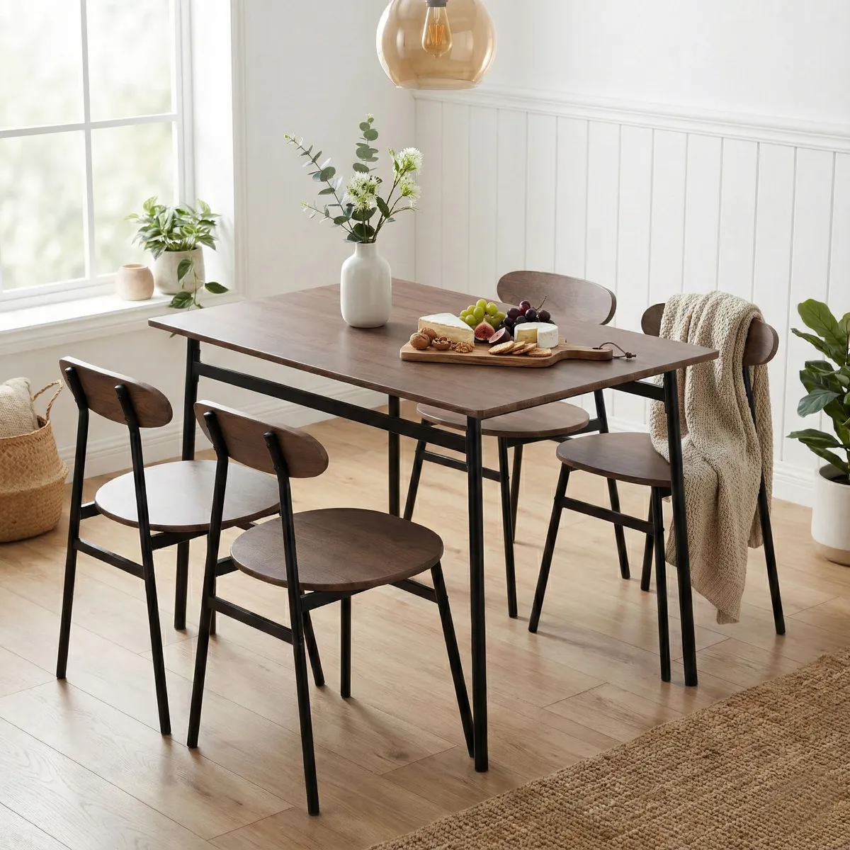 Étkezőasztal 4 székkel, ModernHome Oslo-WD, 110 x 70 cm – 2. kép Étkezőasztal 4 székkel, ModernHome Oslo-WD, 110 x 70 cm – 2. kép