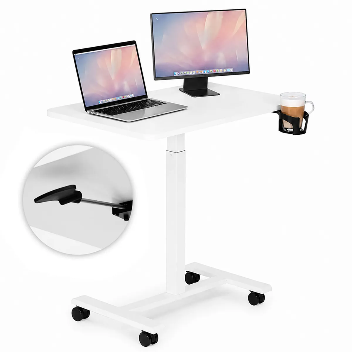 Laptopasztal, ModernHome JNI-PN01-5-5, fehér – 1. kép