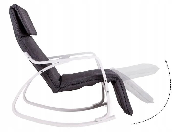 Hintaszék, ModernHome TXRC-02, szürke/fehér – 3. kép Hintaszék, ModernHome TXRC-02, szürke/fehér – 3. kép