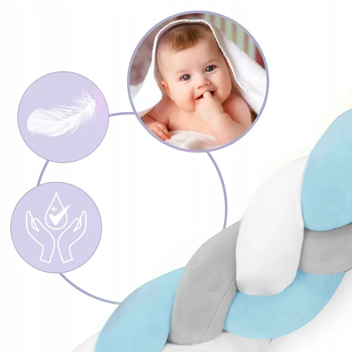 Rácsvédő kiságyba, Ricokids, kék/szürke – 7. kép
