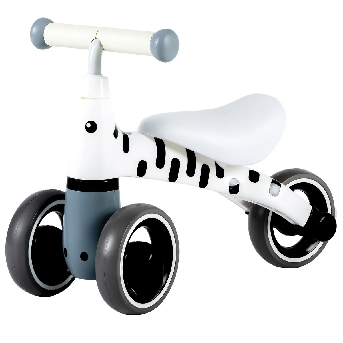 Háromkerekű futóbicikli, ECOTOYS LB1603 zebra, fehér – 1. kép