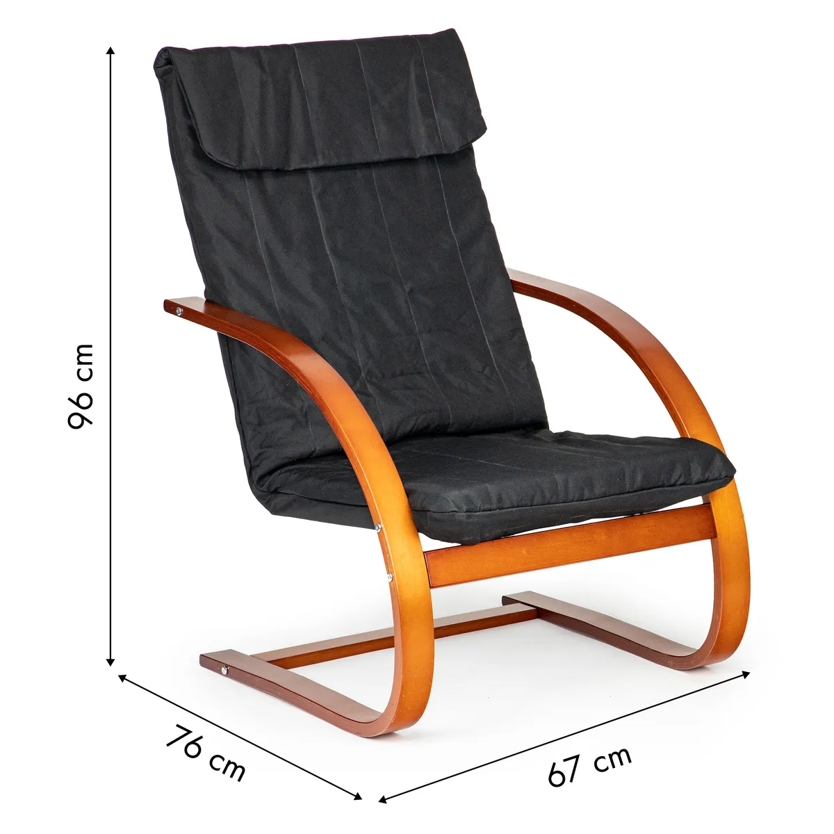 Hintaszék, ModernHome TXWQM-31, fekete/barna – 5. kép Hintaszék, ModernHome TXWQM-31, fekete/barna – 5. kép