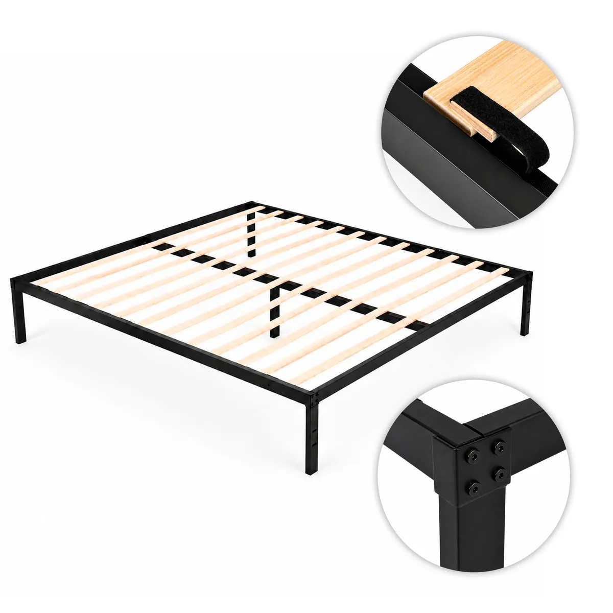 Fém ágykeret, ModernHome GIC-BF03, 135 x 190 cm – 3. kép Fém ágykeret, ModernHome GIC-BF03, 135 x 190 cm – 3. kép