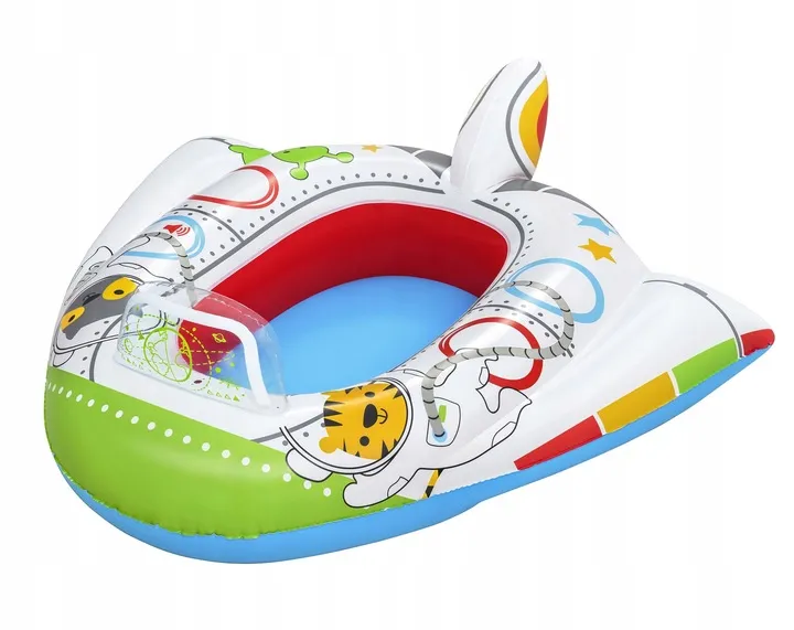 Gumimatrac, BESTWAY, fehér – 1. kép Gyerek ponton 104 x 99 cm, űrhajó forma, Bestway