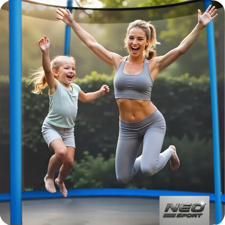 Kerti trambulin, Neo-Sport, fekete/kék – 8. kép