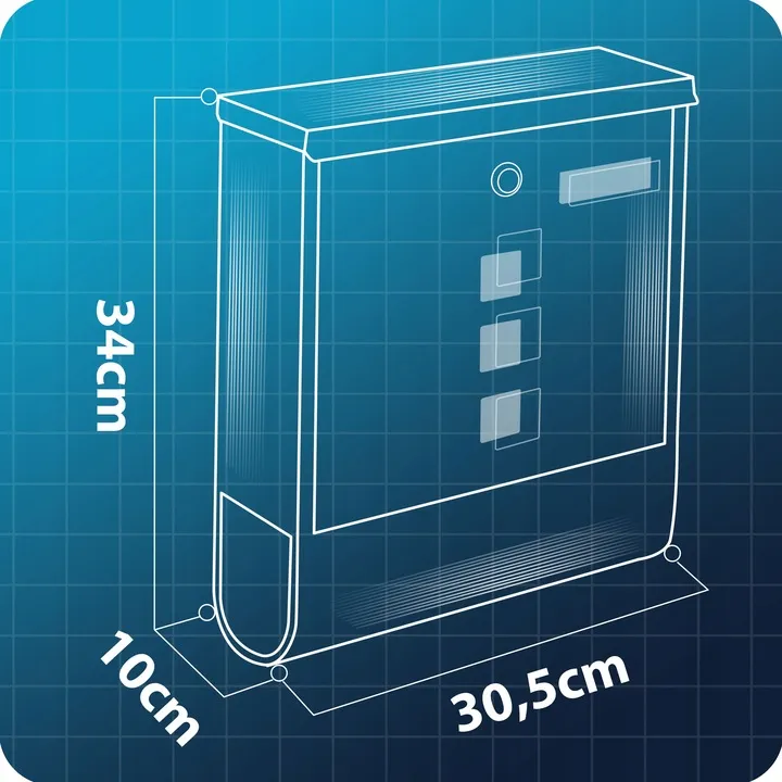 Postaláda, Humberg HM-861, antracit – 8. kép
