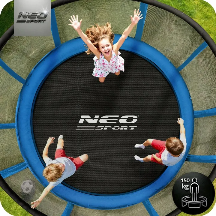 Kerti trambulin, Neo-Sport, fekete/kék – 6. kép