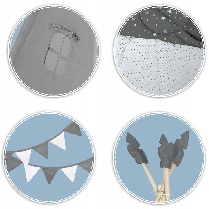 Gyereksátor, Nukido NK-406 Tipi, 116 x 116 x 165 cm – 6. kép Gyereksátor, Nukido NK-406 Tipi, 116 x 116 x 165 cm – 6. kép