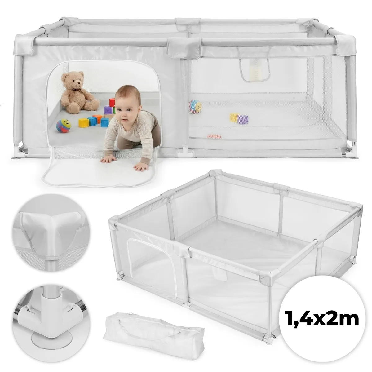 Babakarám, ECOTOYS PP008-2014, szürke – 1. kép Babakarám, ECOTOYS PP008-2014, szürke – 1. kép