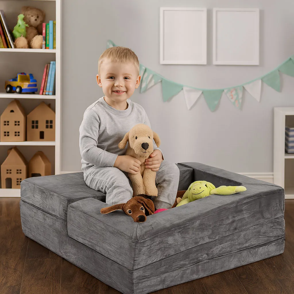 Gyerek moduláris fotel, ECOTOYS TMSRT-16-GY, szürke – 2. kép Gyerek moduláris fotel, ECOTOYS TMSRT-16-GY, szürke – 2. kép