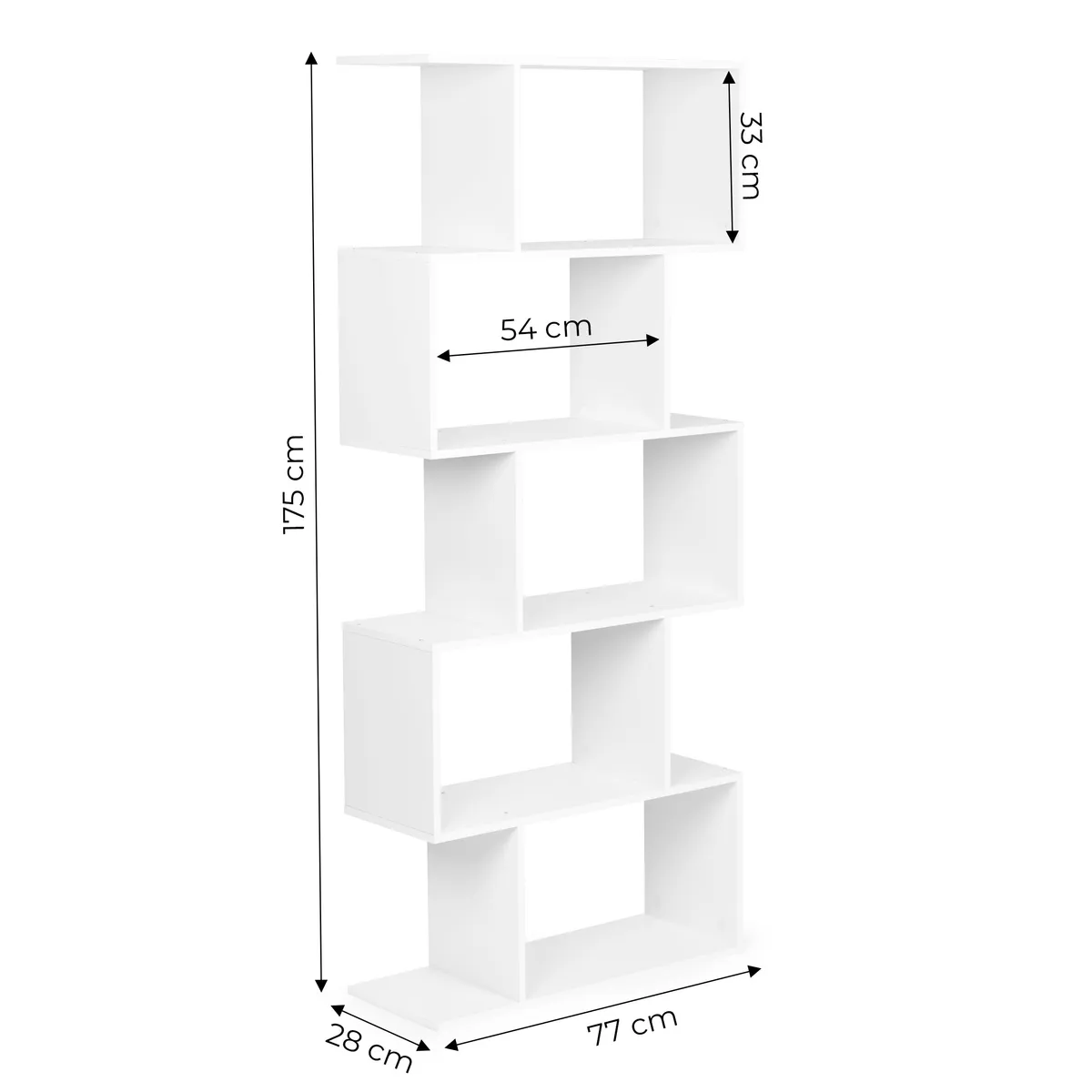 Könyvespolc, ModernHome CH230817-WT, fehér – 6. kép Könyvespolc, ModernHome CH230817-WT, fehér – 6. kép