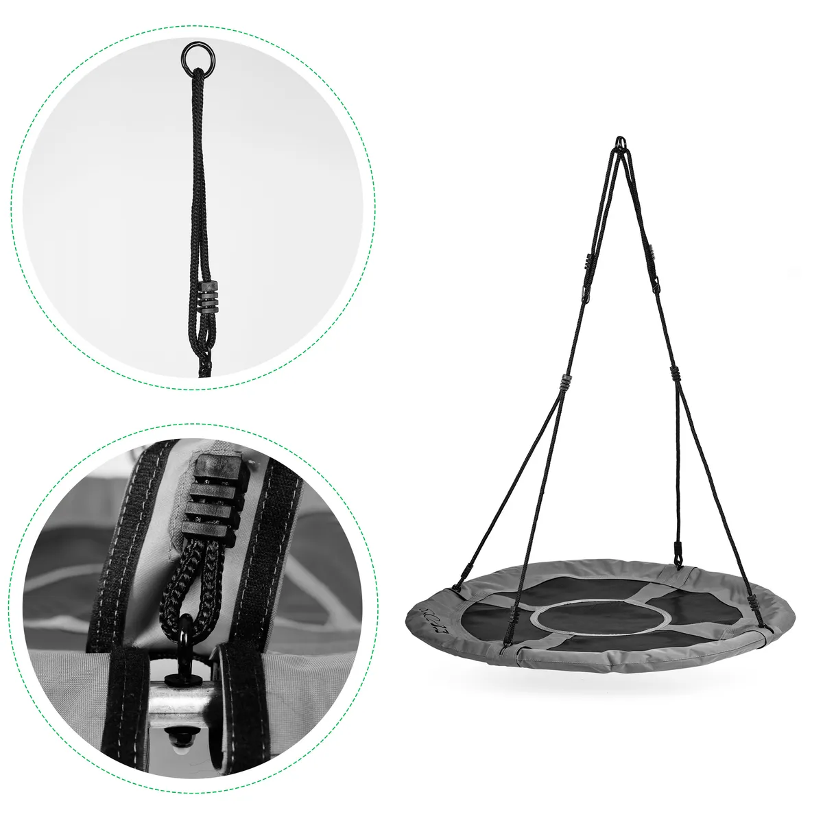 Fészekhinta, ECOTOYS BOC100, szürke – 3. kép Fészekhinta, ECOTOYS BOC100, szürke – 3. kép