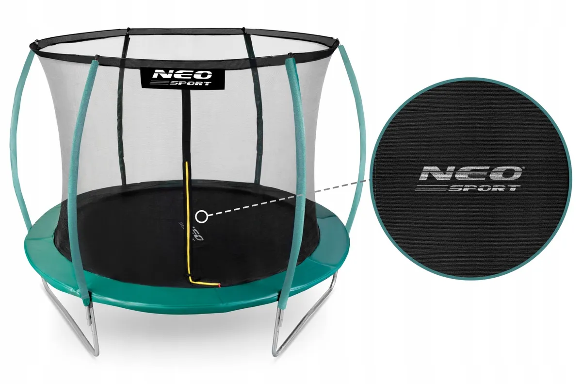 Kerti trambulin, Neo-Sport, fekete/zöld – 1. kép
