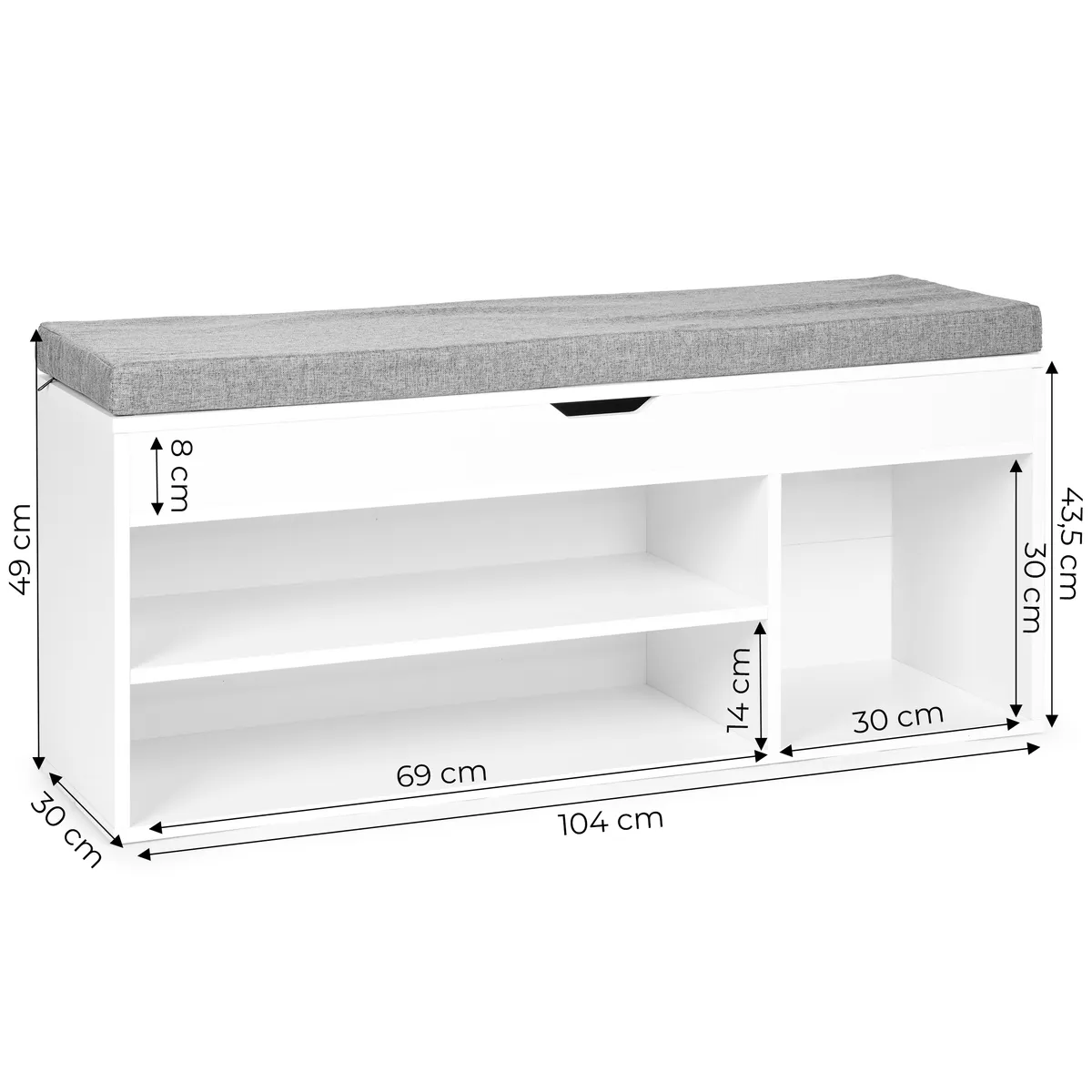 Cipőtároló pad, ModernHome WYJ-249, 104 x 49 x 30,5 cm – 4. kép Cipőtároló pad, ModernHome WYJ-249, 104 x 49 x 30,5 cm – 4. kép