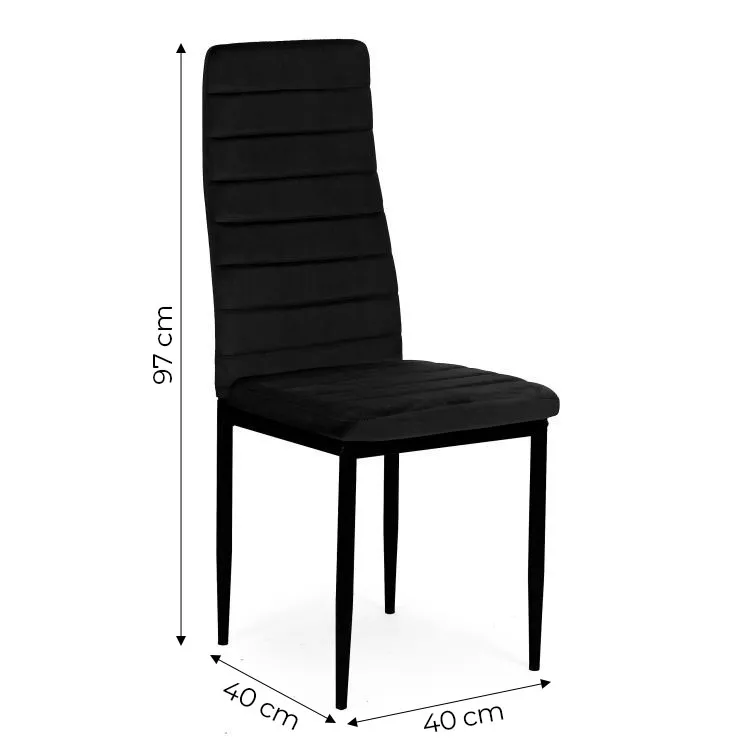Étkezőszék, Mebelki24 VELVET4CZARNY4, 4 db – 5. kép Étkezőszék, Mebelki24 VELVET4CZARNY4, 4 db – 5. kép