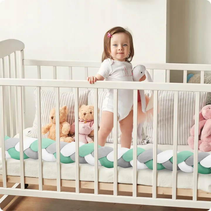 Rácsvédő kiságyba, Ricokids, zöld/szürke – 6. kép