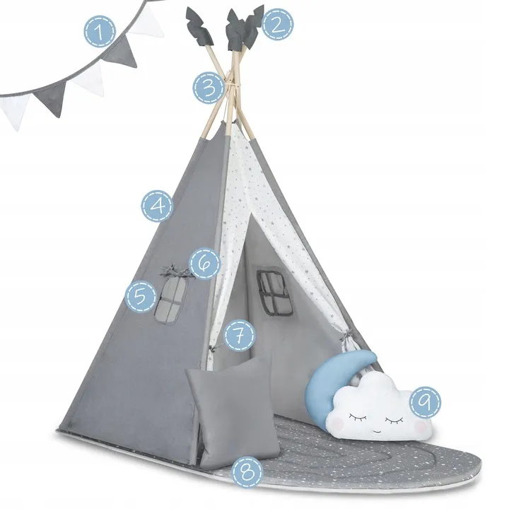 Gyereksátor, Nukido NK-406 Tipi, 116 x 116 x 165 cm – 9. kép Gyereksátor, Nukido NK-406 Tipi, 116 x 116 x 165 cm – 9. kép
