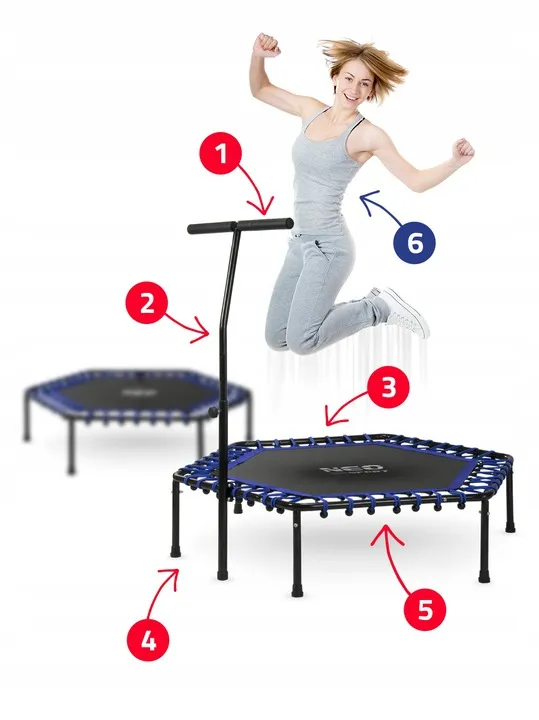 Fitnesz trambulin, Neo-Sport, fekete/kék – 4. kép Fitnesz trambulin, Neo-Sport, fekete/kék – 4. kép