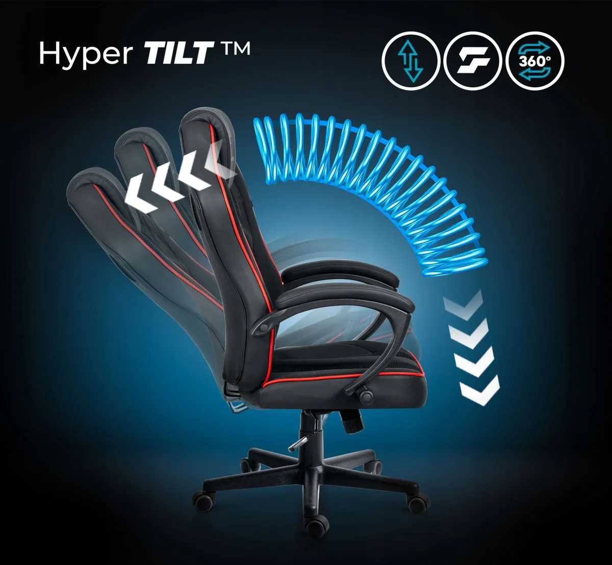 Gamer szék, Sofotel Master, fekete/piros – 4. kép Gamer szék, Sofotel Master, fekete/piros – 4. kép