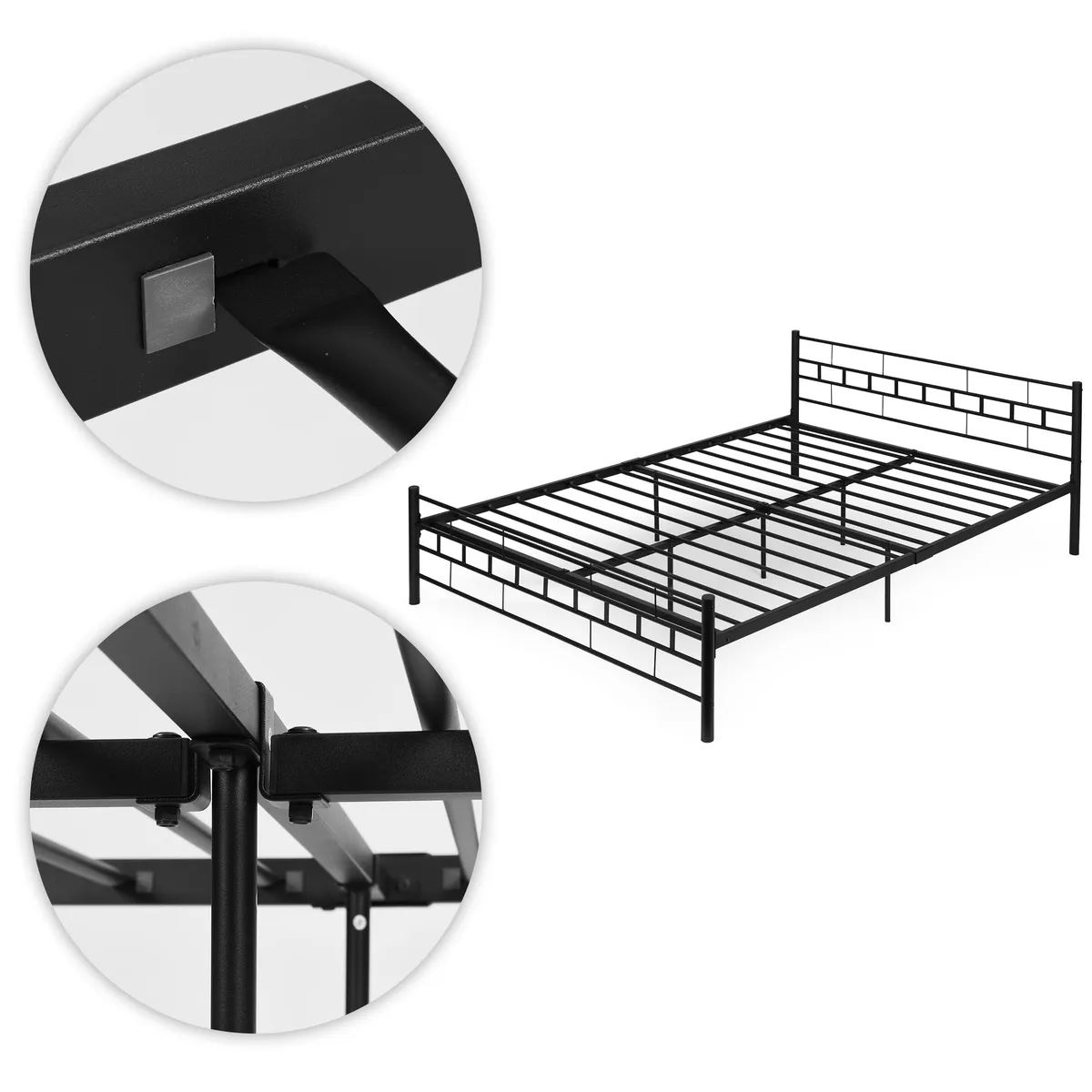 Fém ágykeret, ModernHome DNYSF404A, 140 x 200 cm – 3. kép Fém ágykeret, ModernHome DNYSF404A, 140 x 200 cm – 3. kép