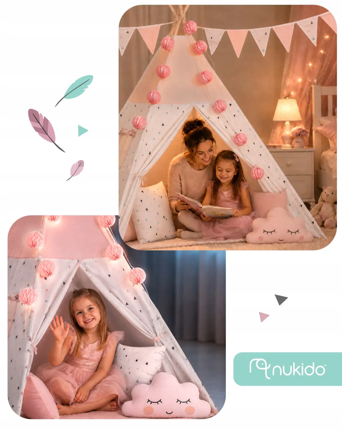 Gyereksátor, Nukido Tipi, fényfüzérrel – 7. kép
