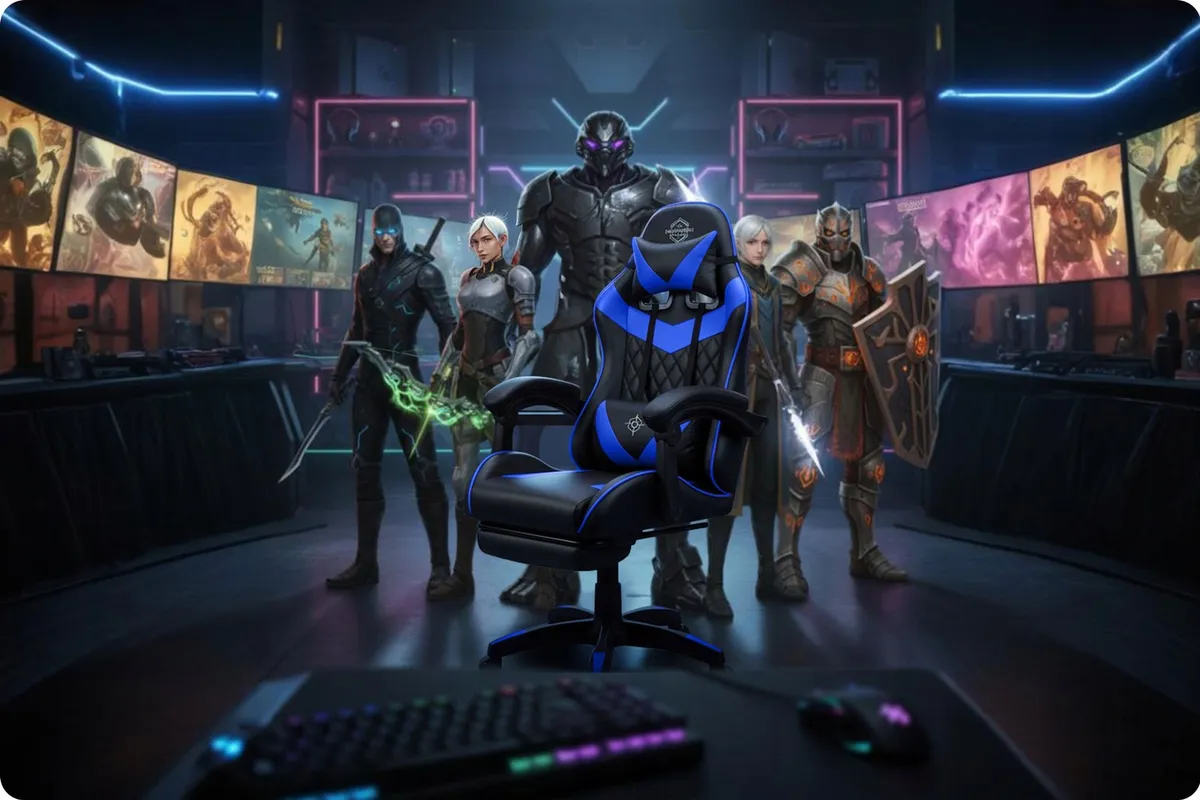 Gamer szék, Sofotel Draknor II, fekete-kék – 14. kép Gamer szék, Sofotel Draknor II, fekete-kék – 14. kép